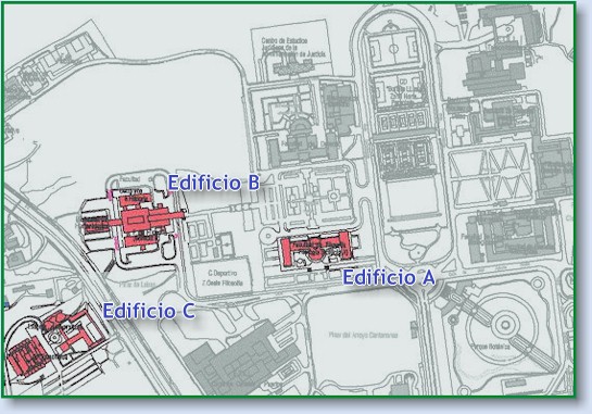Plano de localizaci�n de la Facultad de Filolog�a de la Universidad Complutense de Madrid